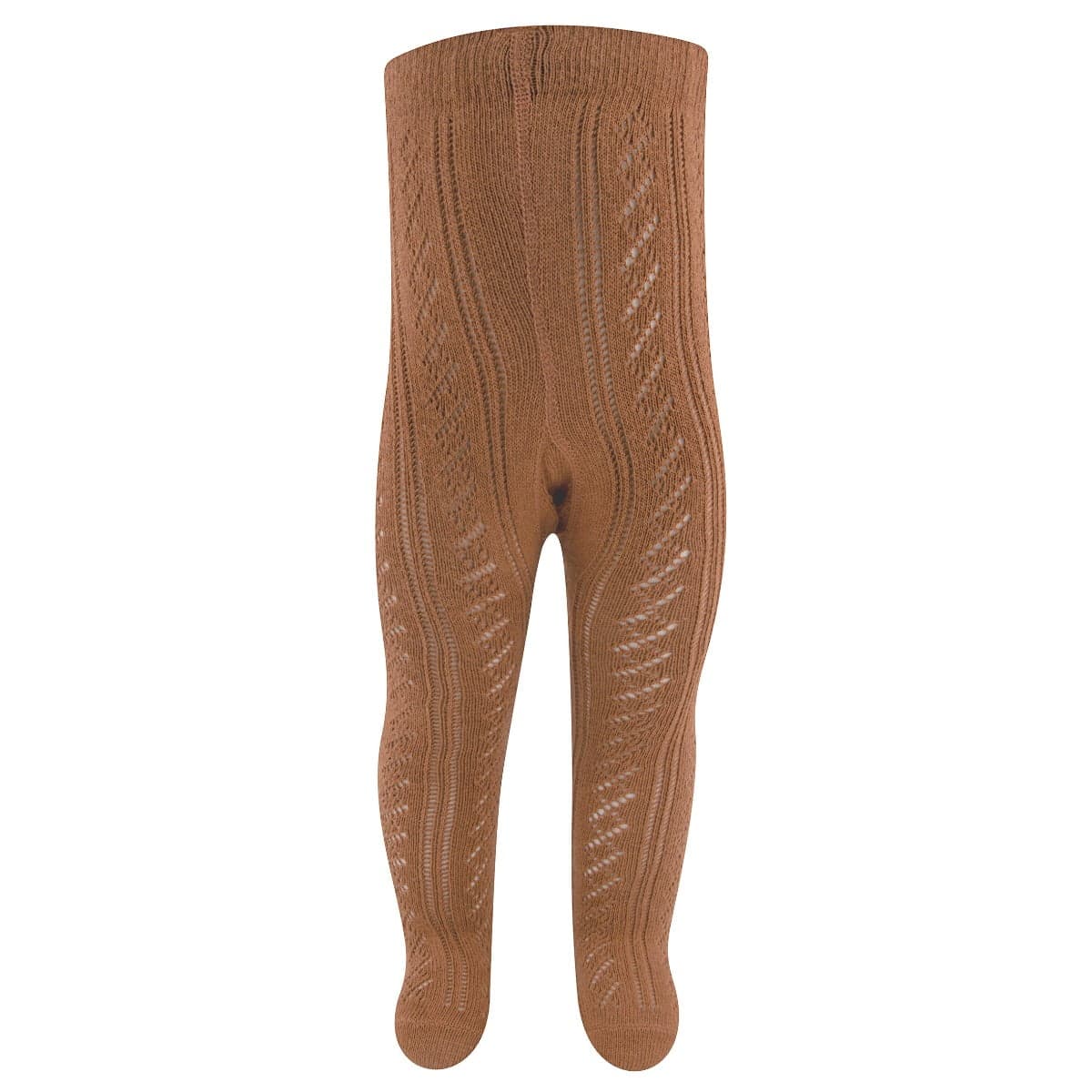 Kinderstrumpfhose Aus Baumwolle Ajour – Brique – 110-116
