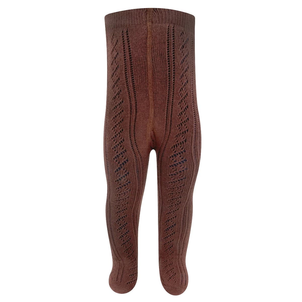 Kinderstrumpfhose Aus Baumwolle Ajour – Mahagoni – 98-104