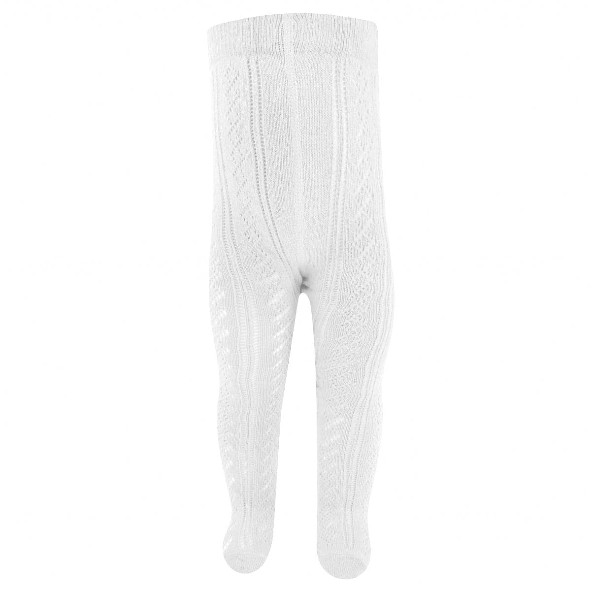 Kinderstrumpfhose Aus Baumwolle Ajour – Weiß – 74
