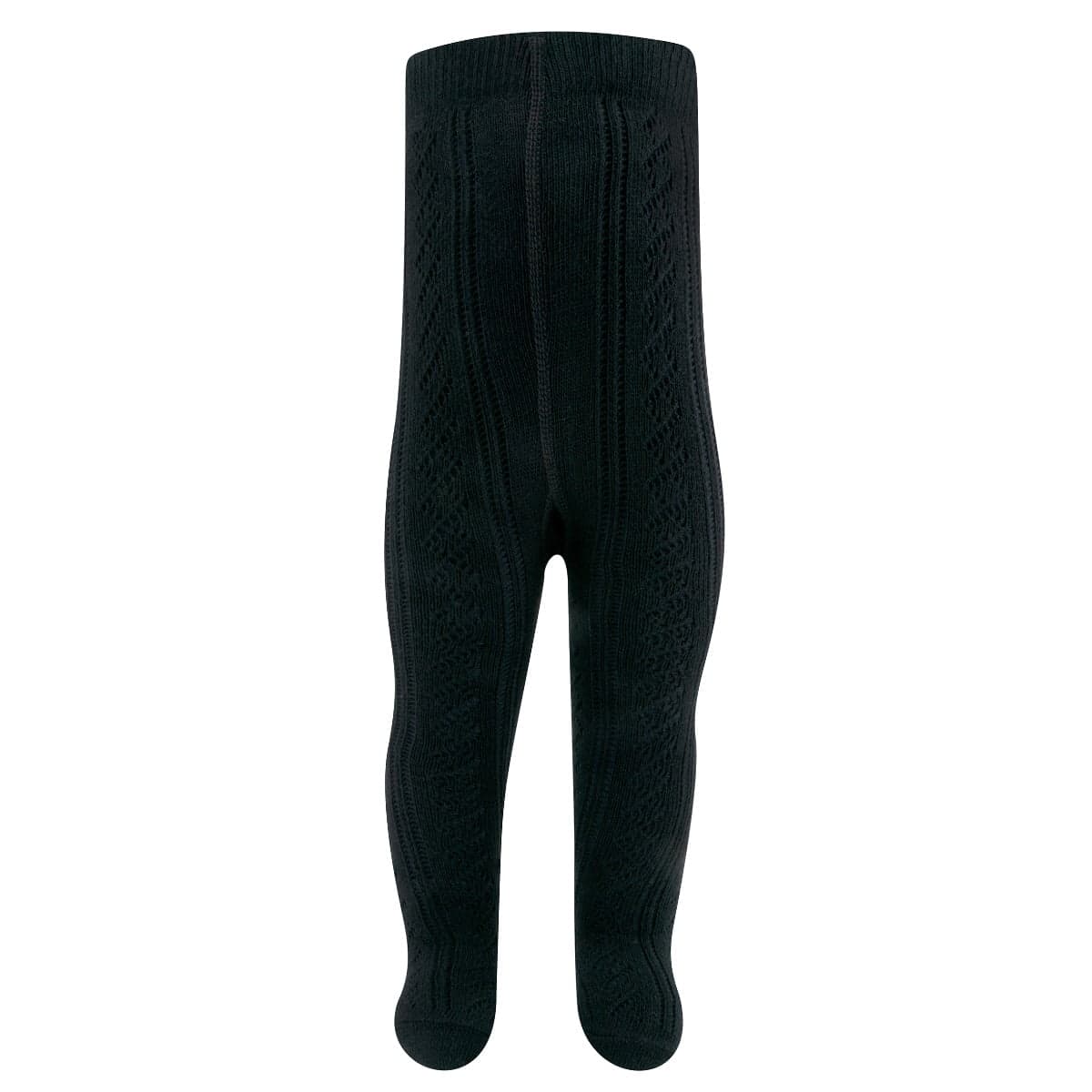 Kinderstrumpfhose Aus Baumwolle Ajour – Schwarz – 68