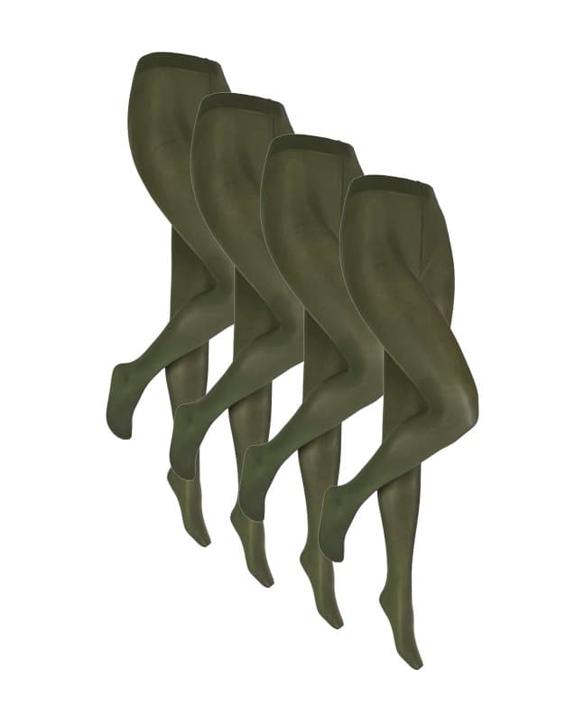 60 Denier Strumpfhose Aus Mikrofaser – Militär – S-M - 4 Paar