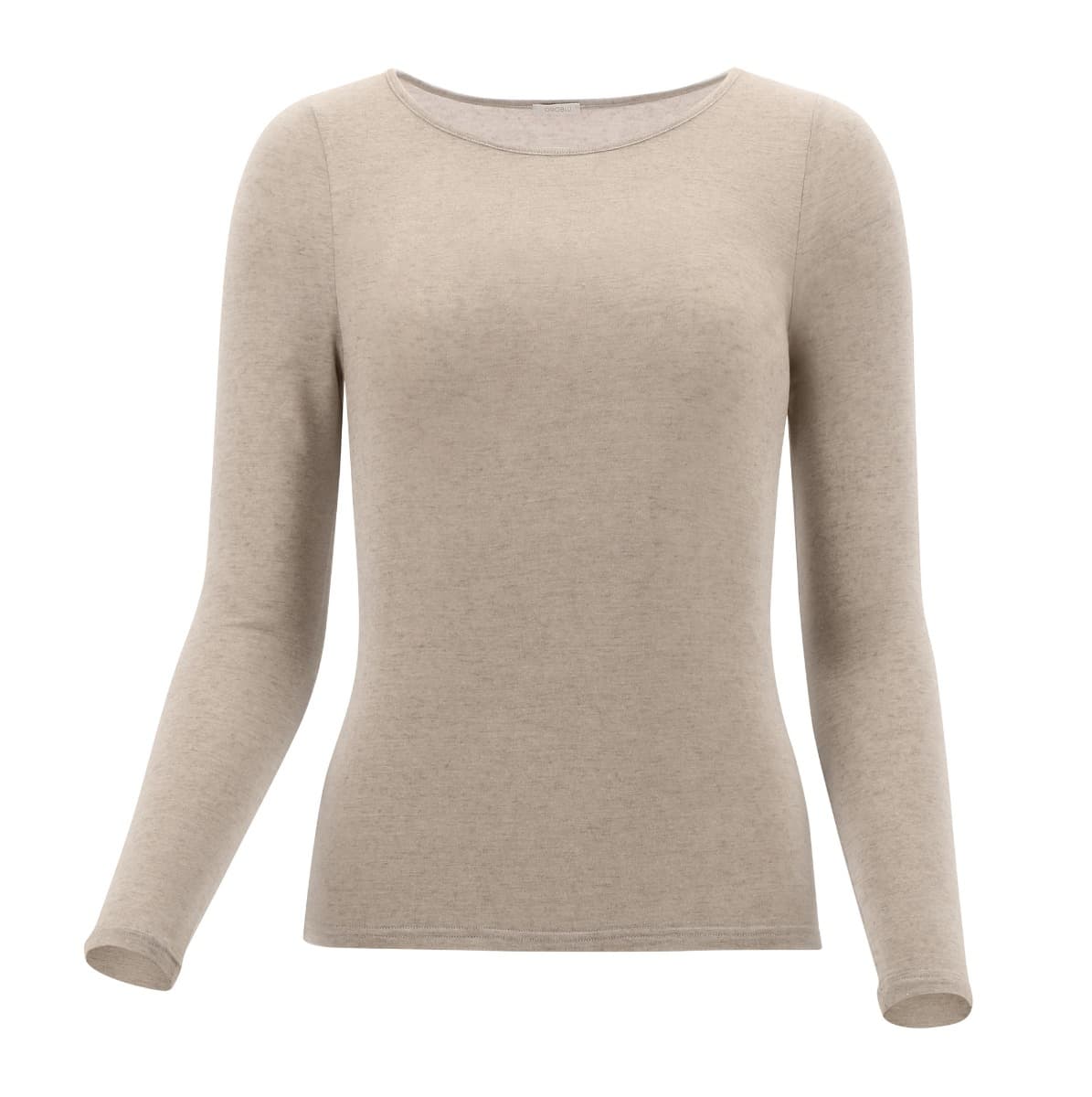Perfect Line Cashmere - T-Shirt Mit Langen Ärmeln - S - Beige
