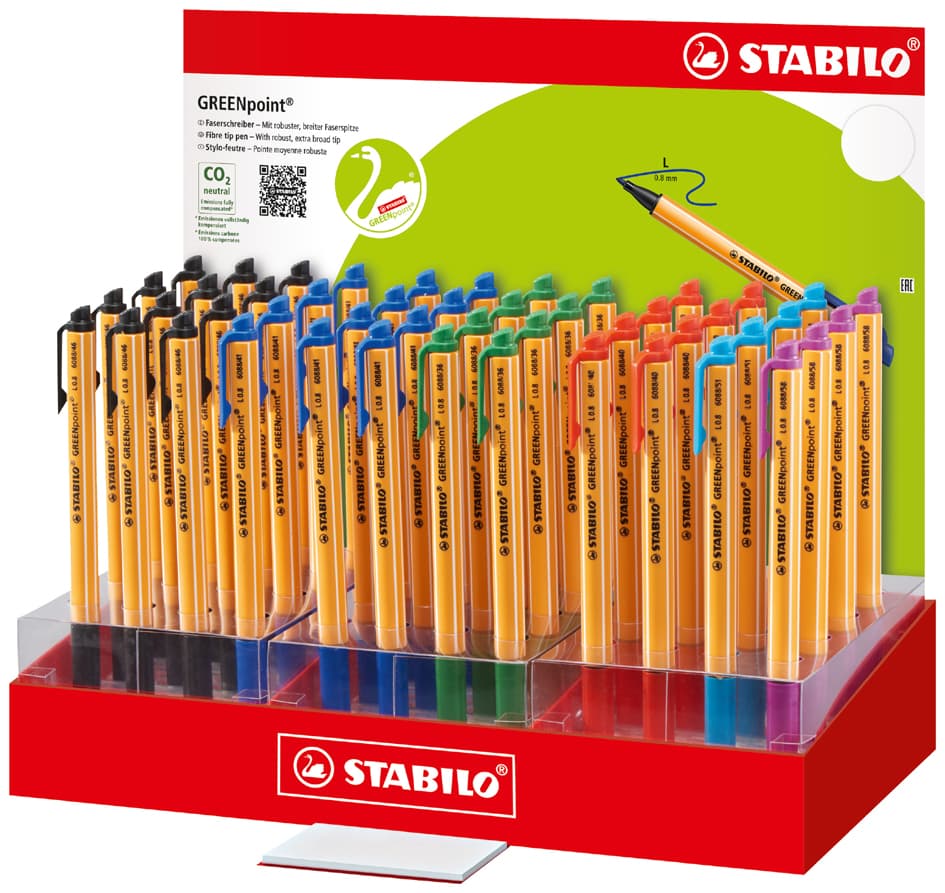 Stabilo Faserschreiber Greenpoint, 48er Display