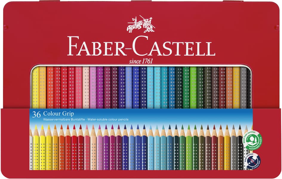 Faber-Castell Dreikant-Buntstifte Colour Grip, 36er Etui