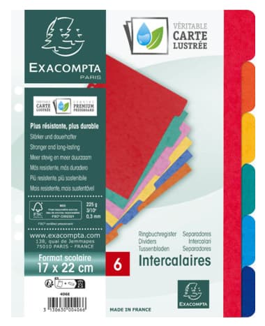 Exacompta Karton-Register, 220 X 170 Mm, 6-Teilig