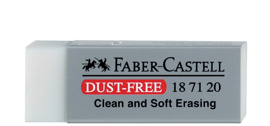 Faber-Castell Kunststoff-Radierer Dust-Free, Weiß