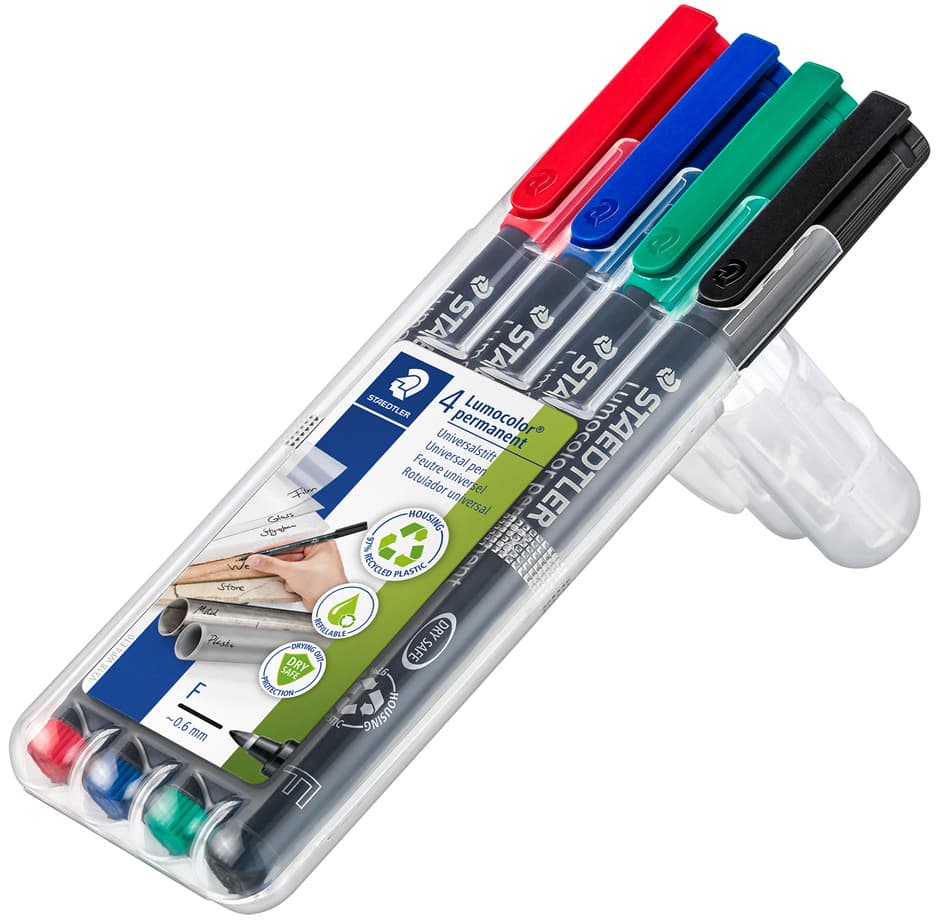 Staedtler Lumocolor Permanent-Marker 318f, 4er Etui