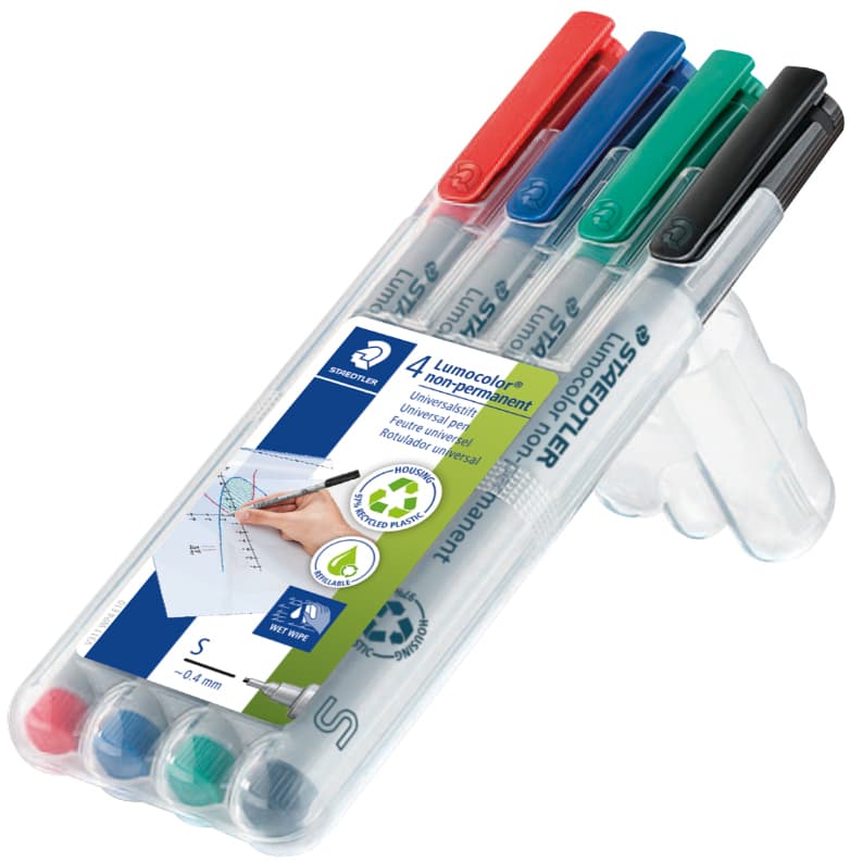 Staedtler Lumocolor Nonpermanent-Marker 311s, 4er Etui