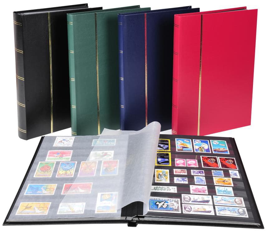 Exacompta Briefmarkenalbum, 225 X 305 Mm, Schwarz, 64 Seiten