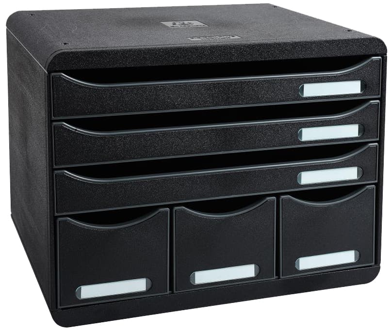 Exacompta Schubladenbox Store-Box Mini, 7 Schübe, Schwarz