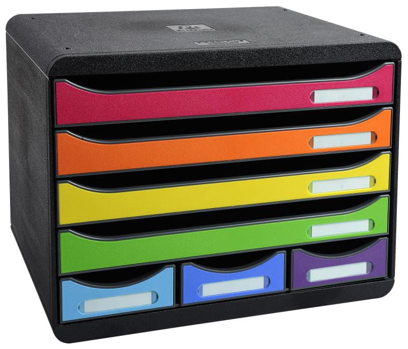 Exacompta Schubladenbox Store-Box Mini, 7 Schübe, Harlekin