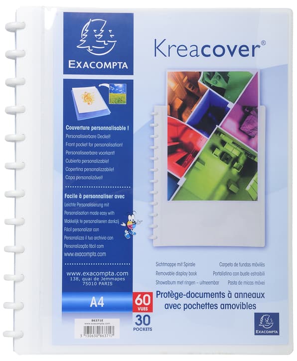 Exacompta Sichtbuch Kreacover Din A4, 30 Hüllen, Weiß