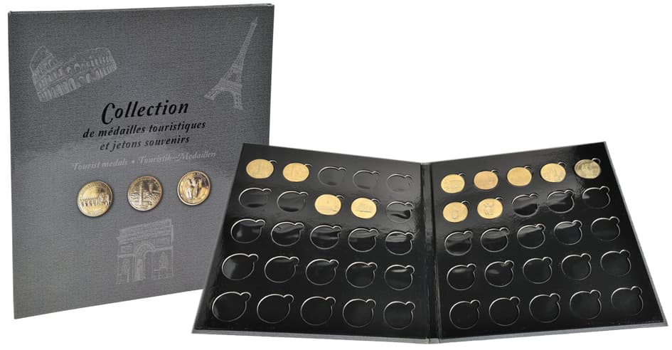 Exacompta Sammelalbum Für 50 Souvenir-Medaillen, Grau
