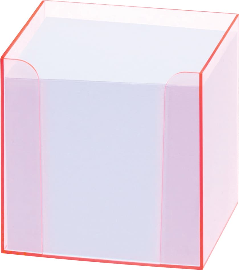 Folia Zettelbox , Luxbox,  Mit Leuchtkanten, Pink, Bestückt