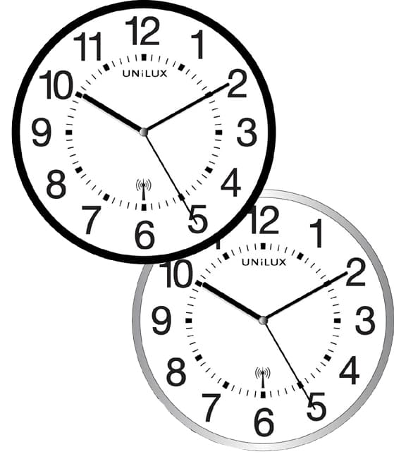 Unilux Wanduhr/Funkuhr , Wave, , Durchmesser: 300 Mm, Schwarz