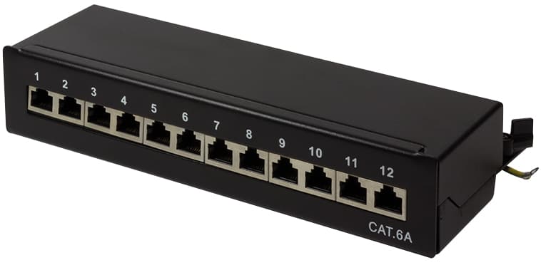 Logilink Desktop Patch Panel Kat. 6a, 12-Ports, Schwarz