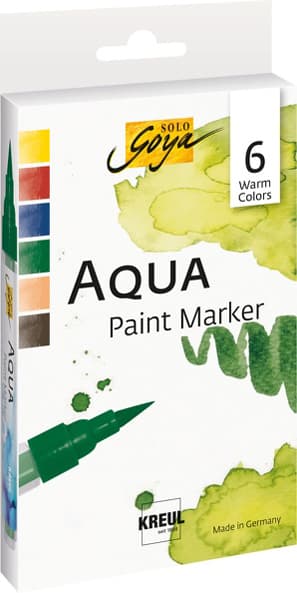 Kreul Aqua Paint Marker Solo Goya, Warm Colors 6er-Set