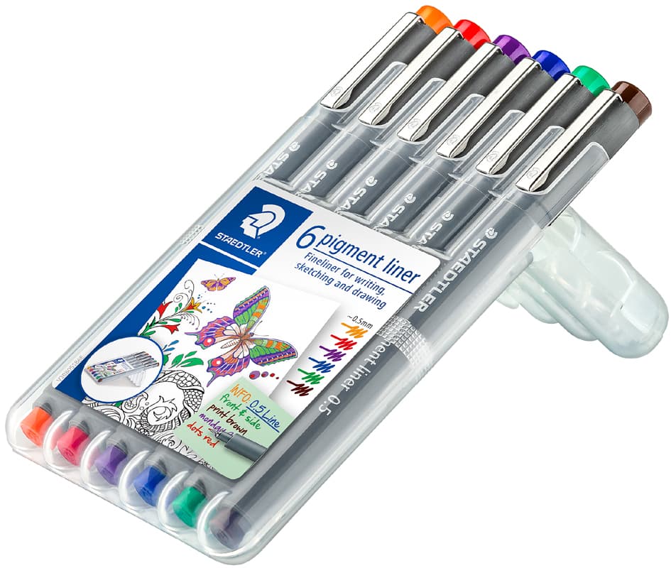 Staedtler Pigmentliner, Strichstärke: 0,5 Mm, 6er Etui