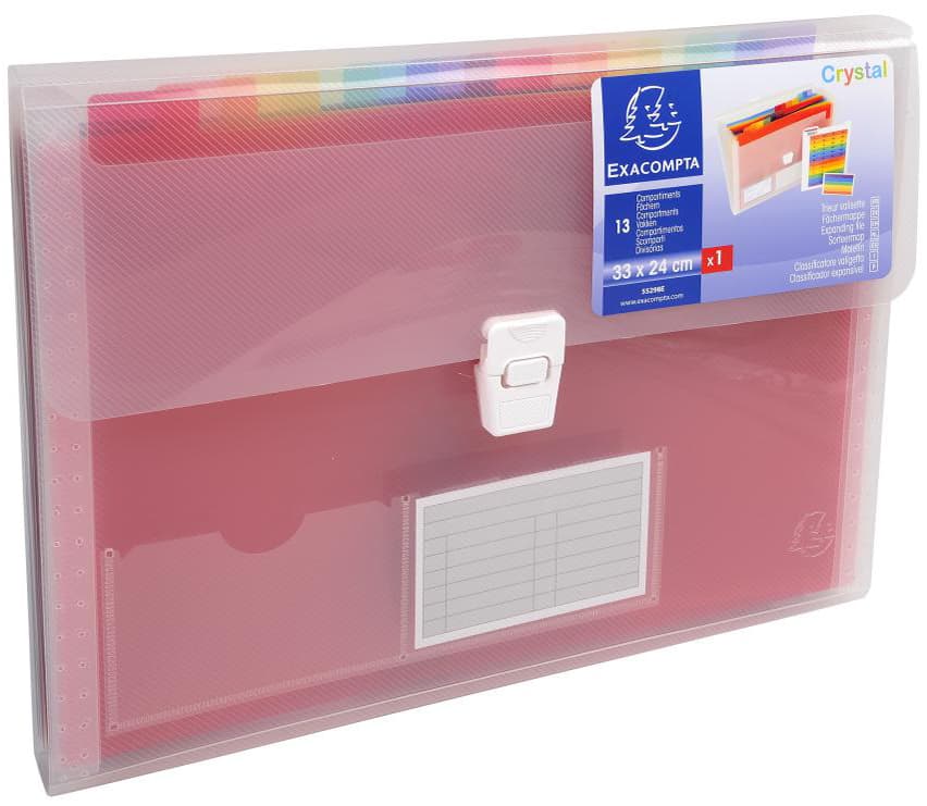 Exacompta Fächertasche Crystal, 7 Fächer, Transparent