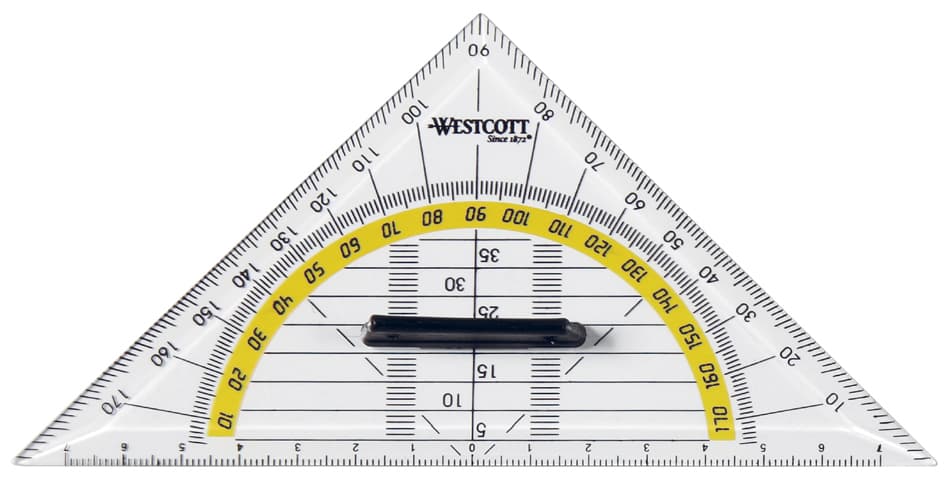 Westcott Geometriedreieck, Hypotenuse: 140 Mm, Mit Griff