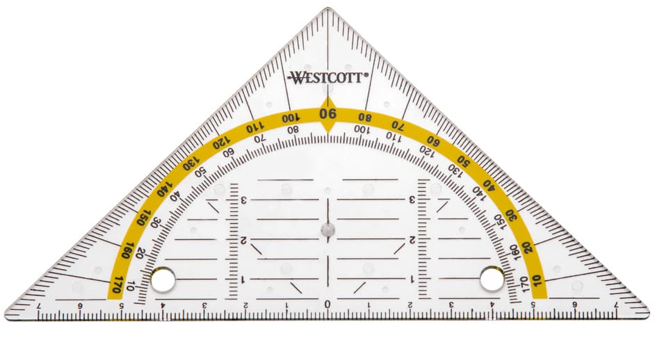 Westcott Geometriedreieck Zum Abheften, Hypotenuse: 140 Mm