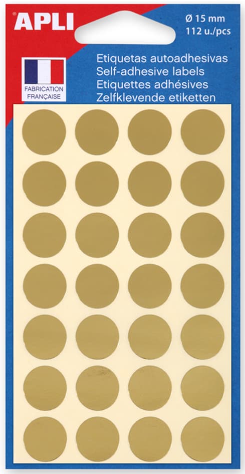 Apli Markierungspunkte, Durchmesser: 15 Mm, Gold