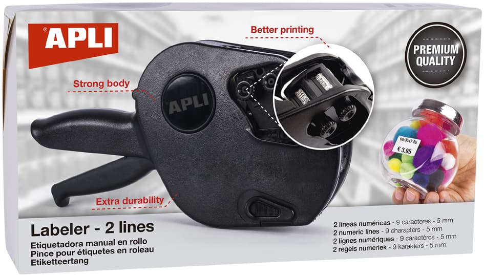 Apli Preisauszeichner 102365, 2-Zeilig, 9-Stellig