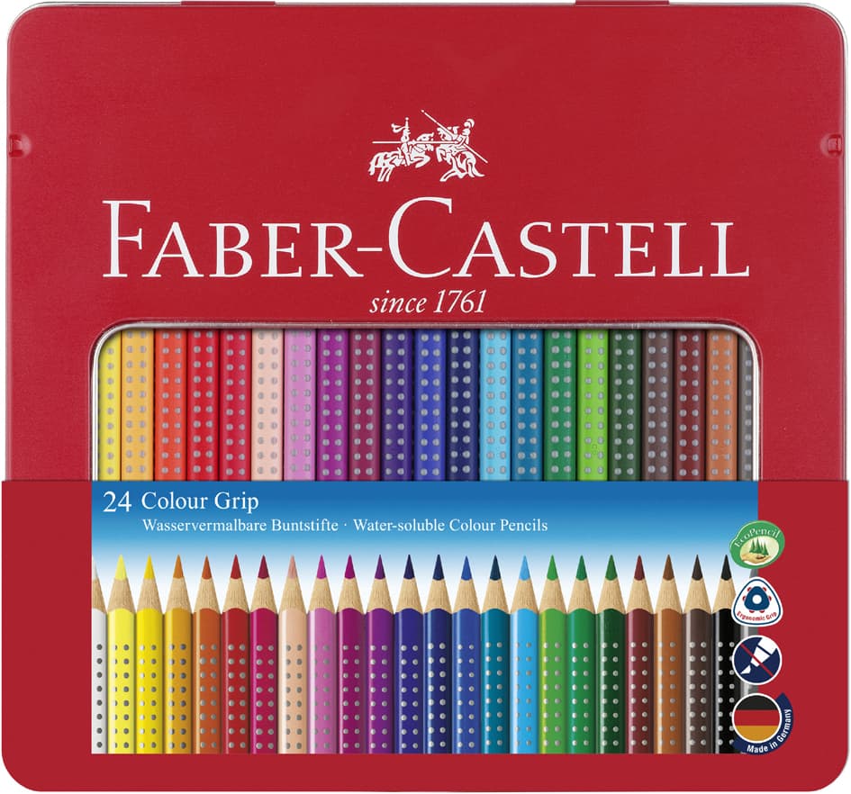Faber-Castell Dreikant-Buntstifte Colour Grip, 24er Etui