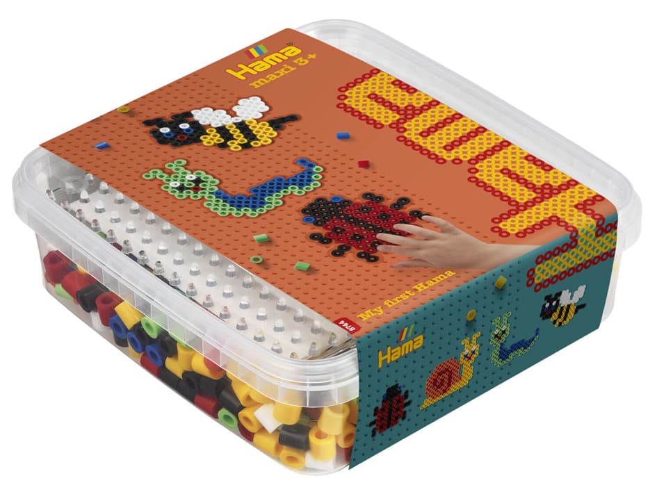 Hama Bügelperlen Maxi + Stiftplatte , Krabbeltiere, , In Box