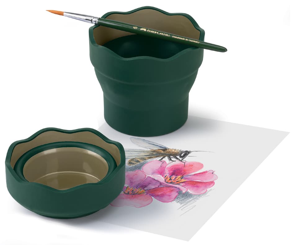 Faber-Castell Wasserbecher Clic & Go, Dunkelgrün