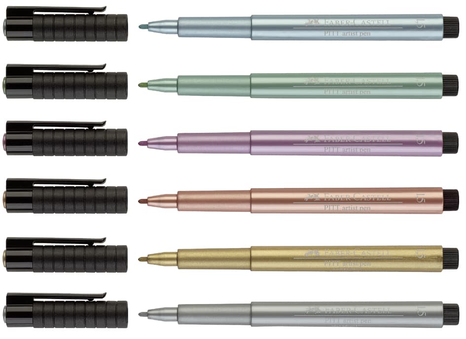 Faber-Castell Tuschestift Pitt Artist Pen, Blau Metallic