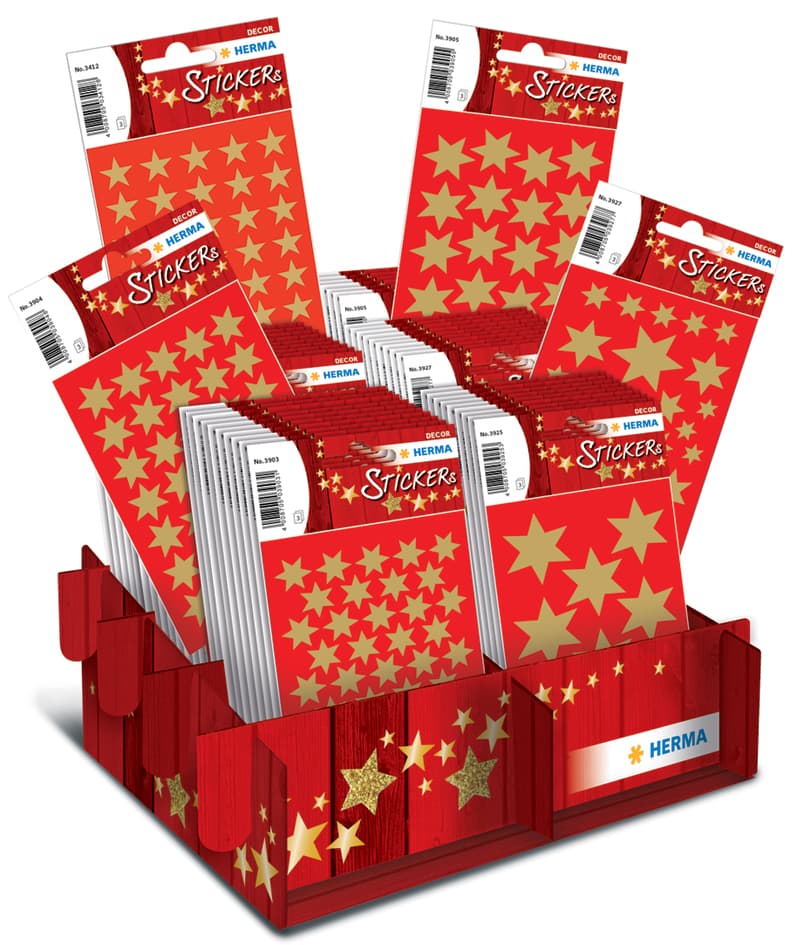 Herma Weihnachts-Sticker Decor , Sterne Gold, , Im Display