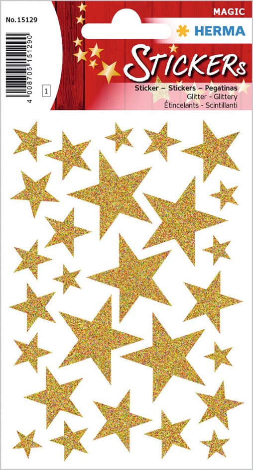Herma Weihnachts-Sticker Magic , Sterne Gold, , Glittery