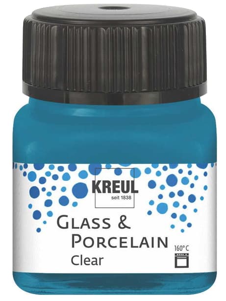 Kreul Glas- Und Porzellanfarbe Clear, Cyanblau, 20 Ml