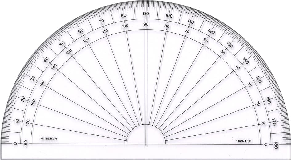 Minerva Halbkreis-Winkelmesser , Altuglas Usine,  180 Grad