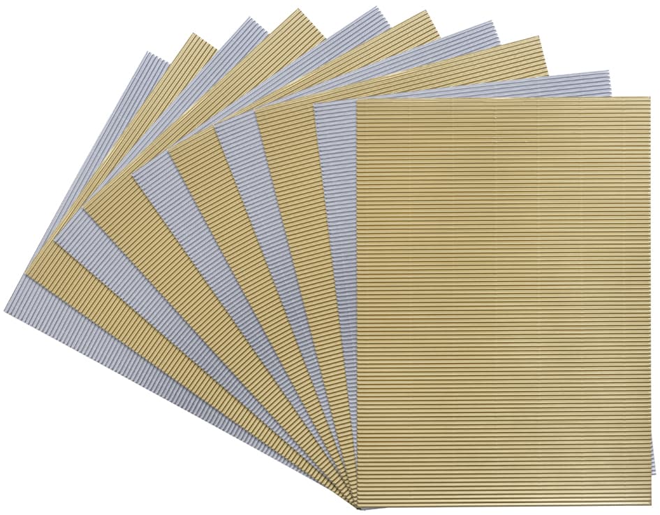 Folia Bastelwellkarton, (B)250 X (H)350 Mm, Gold & Silber