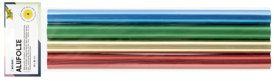 Folia Alu-Bastelfolie, (B)300 X (L)500 Mm, Farbig Sortiert