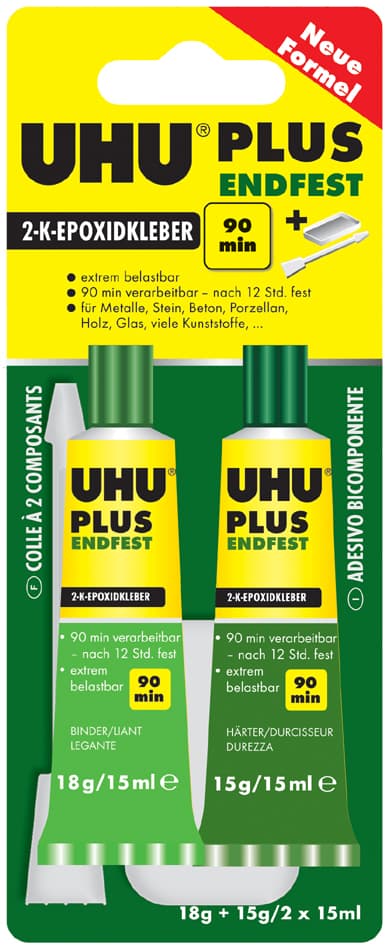 Uhu 2-Komponenten-Klebstoff Plus Endfest, 33 G In Tube