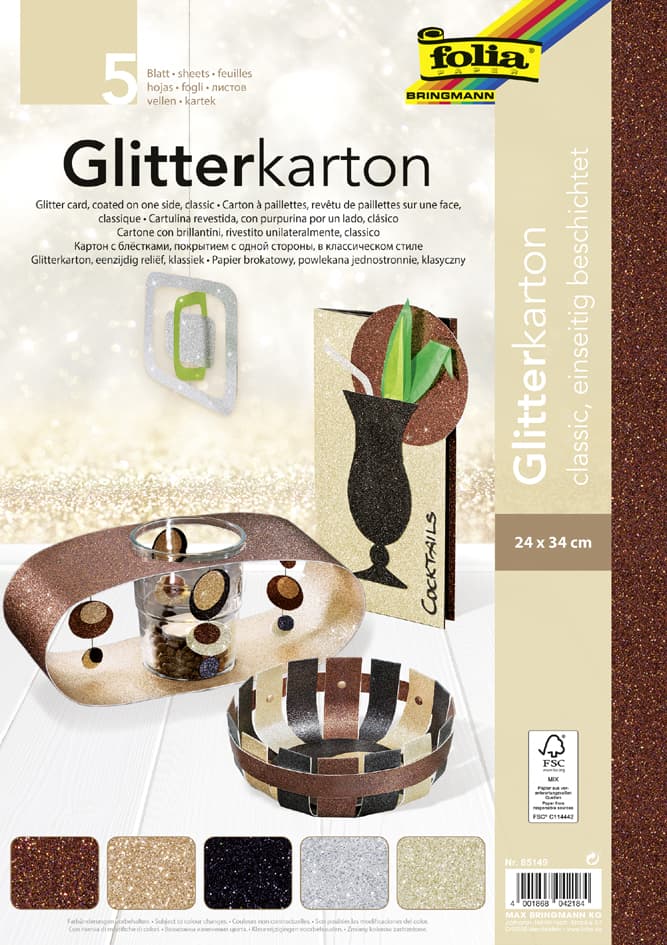 Folia Glitterkarton , Classic, , 240 X 340 Mm, 300 G/Qm