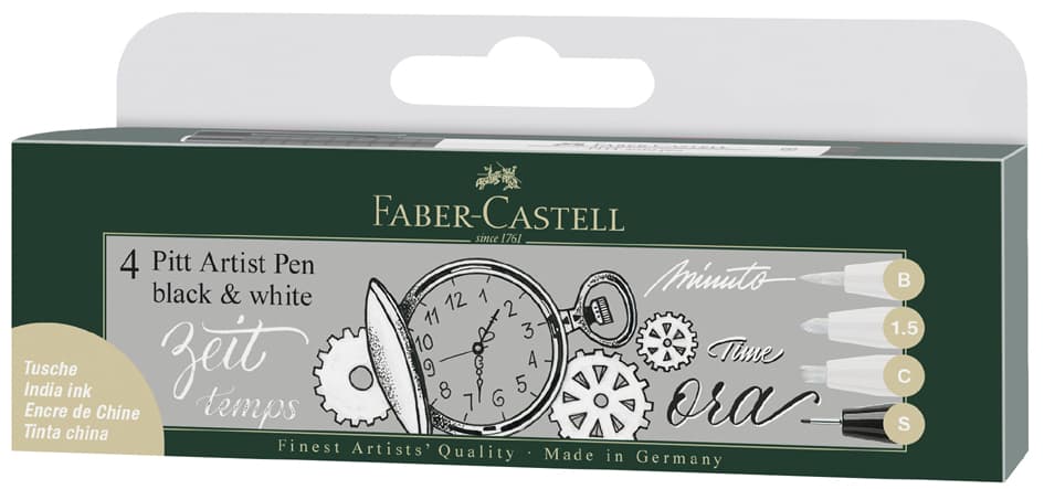 Faber-Castell Tuschestift Pitt Artist Pen, 4er Etui