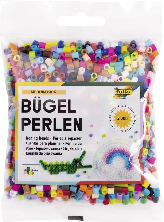 Folia Bügelperlen, Farbig Sortiert, 2.000 Stück, Beutel