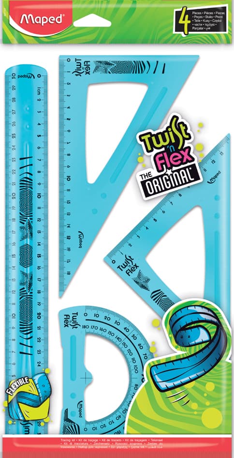 Maped Geometrie-Set Twist, N Flex, 4-Teilig, Farbig Sortiert