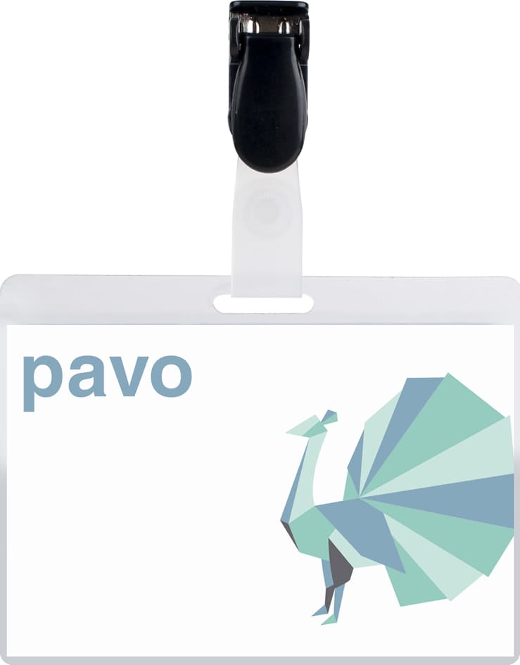 Pavo Laminier-Namensschild, Mit Clip, 54 X 90 Mm