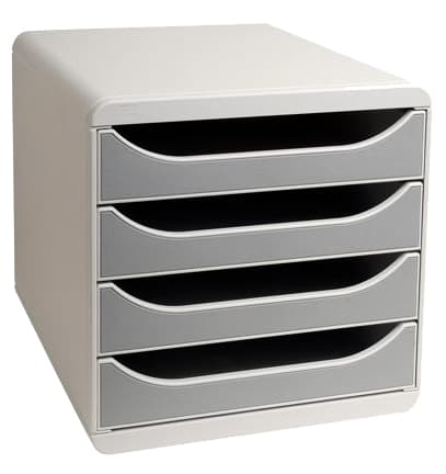 Exacompta Schubladenbox Big-Box, 4 Schübe, Lichtgrau/