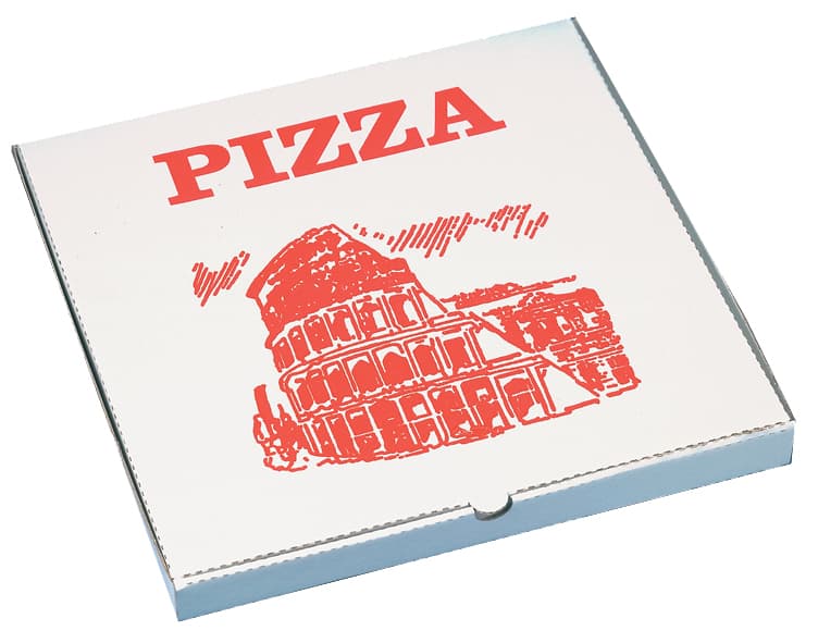Starpak Pizzakarton Eckig, 330 X 330 X 30 Mm, Weiß/Rot