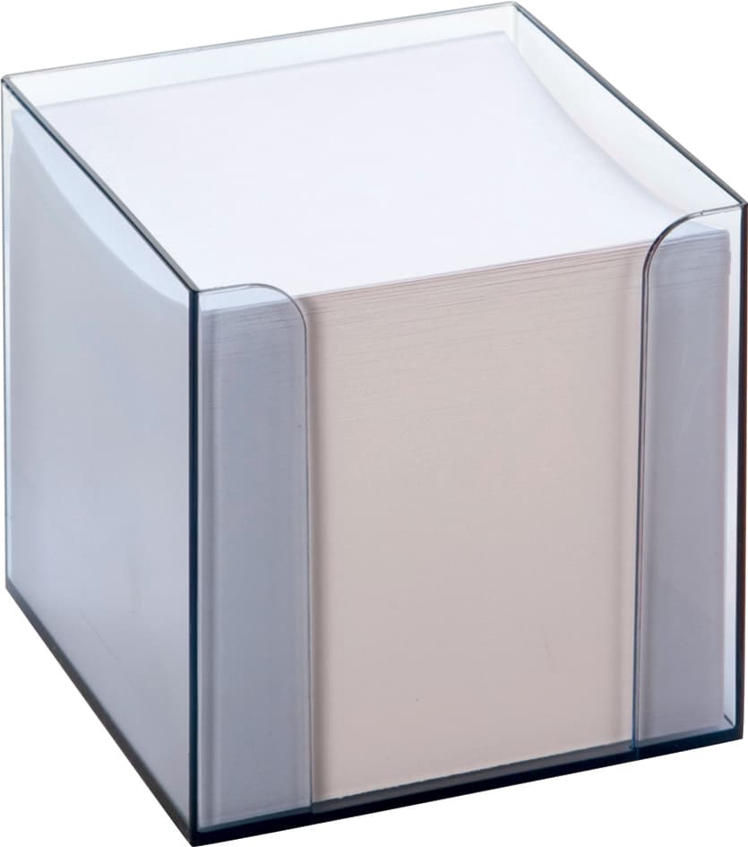 Folia Zettelbox, Kunststoff, Rauchglas, Füllung: Weiß