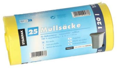 Starpak Müllsäcke Hdpe, 120 Liter, Gelb