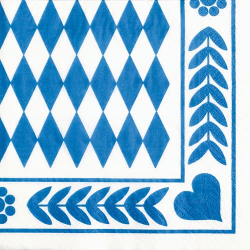 Papstar Motiv-Servietten , Bayrisch Blau, , 330 X 330 Mm