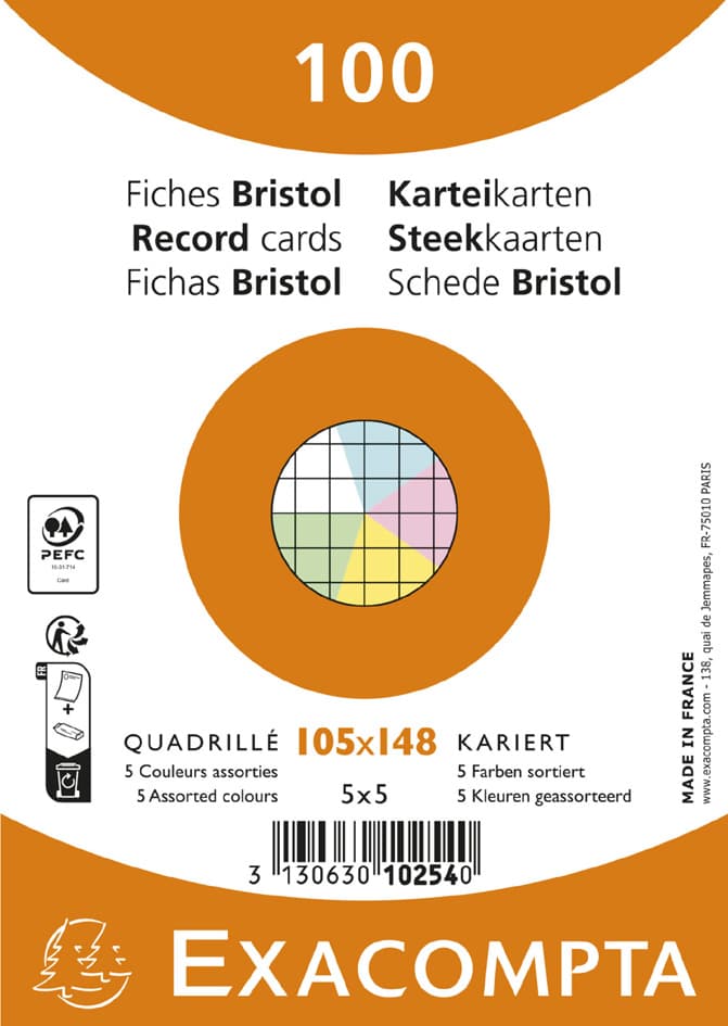Exacompta Karteikarten, Din A6, Liniert, Rosa