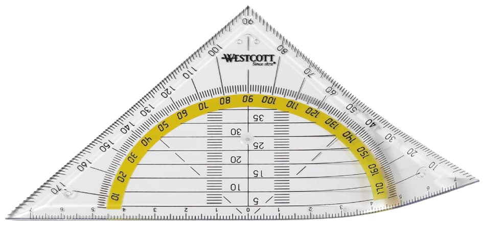 Westcott Geometriedreieck, Hypotenuse: 140 Mm, Flexibel